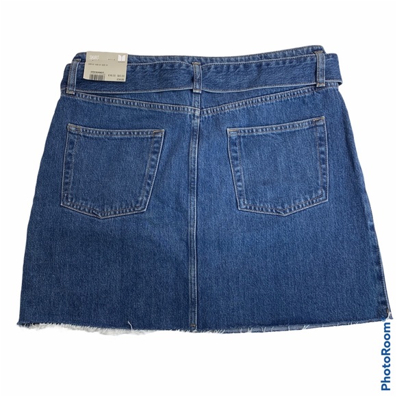 TOPSHOP Y2K Moto Denim Jean Belted Mini Skirt 10 - Picture 6 of 11